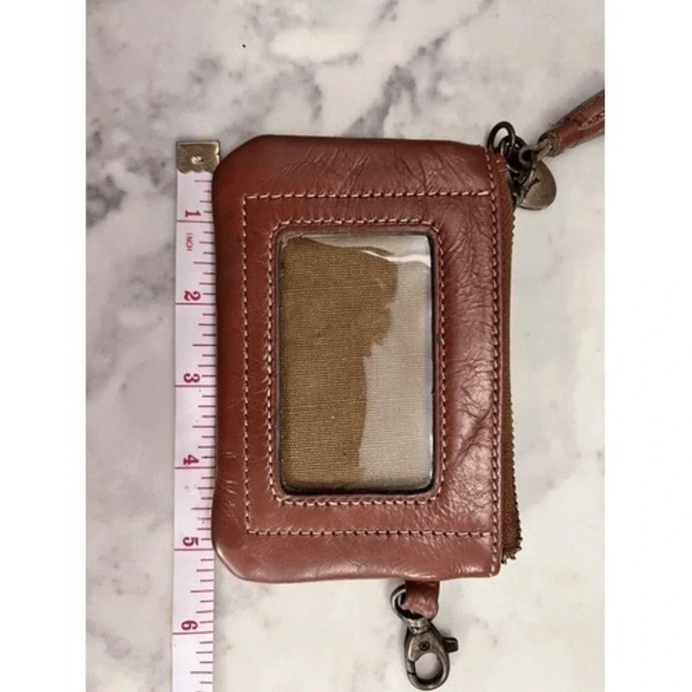Jack Mason Brown Leather ID Holder Coin Pouch Texas A&M Charm Tassel Zipper